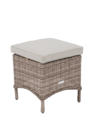 John Lewis Rye Woven Rattan 6-Seater Corner Garden Sofa with Dining/Lounging Table & 3 Footstools Set, Natural - thumbnail 5