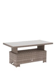 John Lewis Rye Woven Rattan 6-Seater Corner Garden Sofa with Dining/Lounging Table & 3 Footstools Set, Natural - thumbnail 3