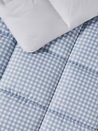 Night Lark Gingham Coverless Duvet & Pillowcase Set, 4.5 Tog, Dusk Blue - thumbnail 3