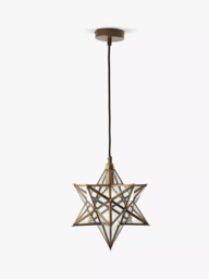 Där Ilario Star Small Ceiling Light, Antique Brass - thumbnail 1
