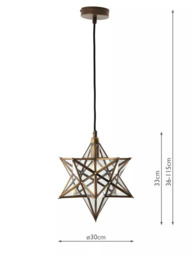 Där Ilario Star Small Ceiling Light, Antique Brass - thumbnail 5