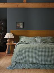Piglet in Bed Colour Drench Gingham Linen Blend Bedding - thumbnail 2