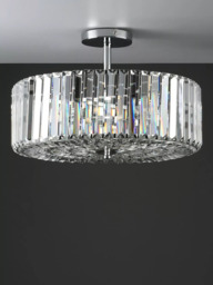 Laura Ashley Fernhurst Crystal Semi-Flush Ceiling Light, Large, Clear/Polished Chrome - thumbnail 2