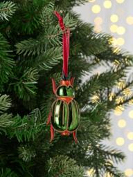 John Lewis The Curator Beetle Bauble, Green - thumbnail 2