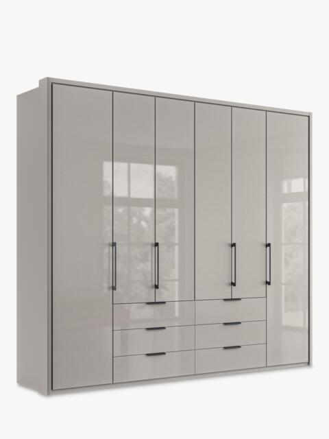 John Lewis Osaka 2.5m Bi-Fold Wardrobe with 6 Glass Doors & 6 Glass Drawers - image 1
