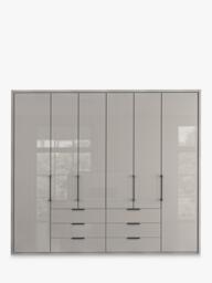 John Lewis Osaka 2.5m Bi-Fold Wardrobe with 6 Glass Doors & 6 Glass Drawers - thumbnail 4