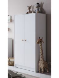 Little Acorns Florence Double Wardrobe, White/Oak - thumbnail 1