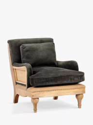Nkuku Abe Velvet Armchair, Light Leg, Moss - thumbnail 4