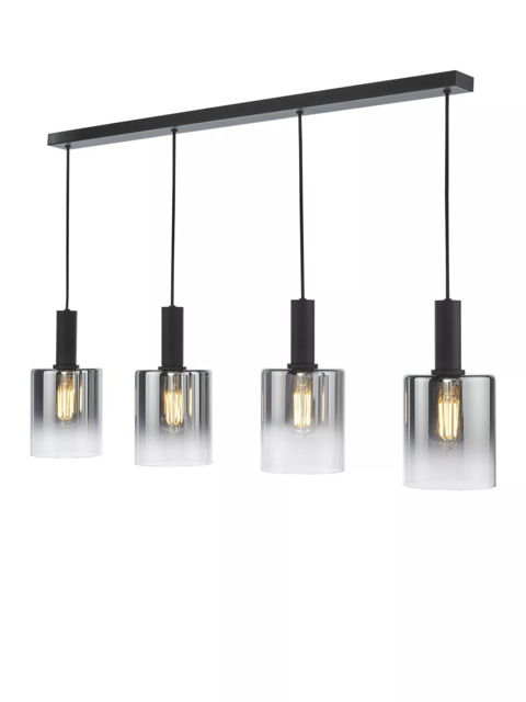 Där Savannah 4 Arm Bar Ceiling Light, Black/Smoked - image 1