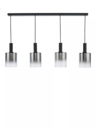 Där Savannah 4 Arm Bar Ceiling Light, Black/Smoked - thumbnail 4