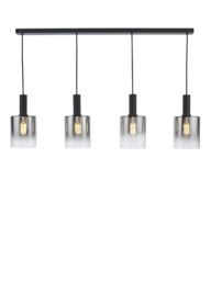 Där Savannah 4 Arm Bar Ceiling Light, Black/Smoked - thumbnail 3