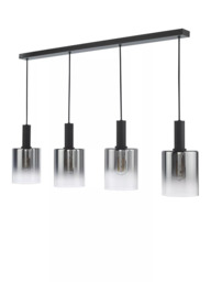 Där Savannah 4 Arm Bar Ceiling Light, Black/Smoked - thumbnail 2