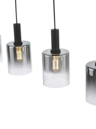 Där Savannah 4 Arm Bar Ceiling Light, Black/Smoked - thumbnail 5