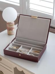 Stackers Classic Lid Jewellery Box, Burgundy - thumbnail 2