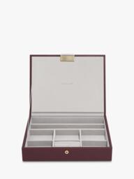 Stackers Classic Lid Jewellery Box, Burgundy
