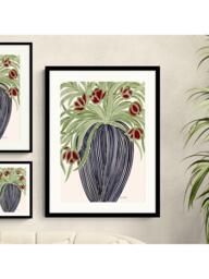 John Lewis La Poire 'May Tulips' Framed Print & Mount, Black/Green - thumbnail 2