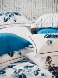 Designers Guild Indigo Flower 250 Thread Count Reversible Duvet Cover Set, Multi - thumbnail 4