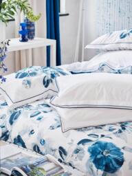 Designers Guild Indigo Flower 250 Thread Count Reversible Duvet Cover Set, Multi - thumbnail 5