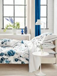 Designers Guild Indigo Flower 250 Thread Count Reversible Duvet Cover Set, Multi - thumbnail 2
