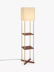 John Lewis Harrison Square Shelves Floor Lamp, Walnut/Steel - thumbnail 4