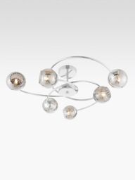 Bay Lighting Chase 6 Arm Semi Flush Ceiling Light, Chrome