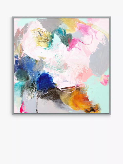 John Lewis Natasha Barnes 'Transformation' Abstract Framed Canvas Print, 84 x 84cm, White/Multi - image 1