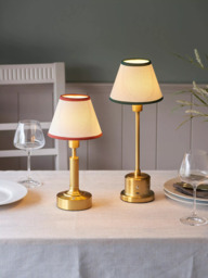 John Lewis Baily Rechargable Portable Table Lamp, Brass - thumbnail 2