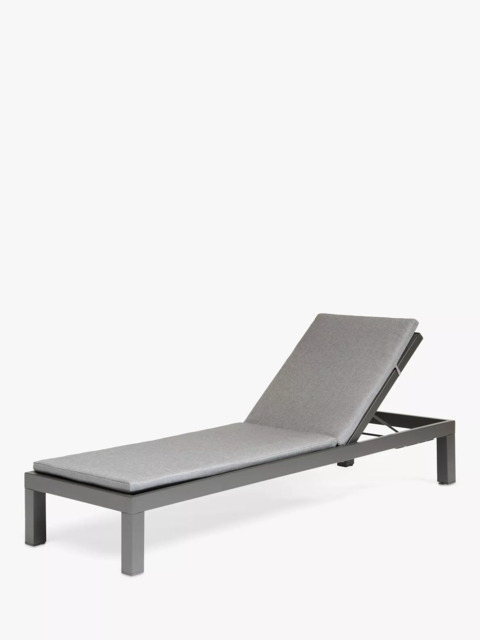 KETTLER Elba Garden Cushioned Sun Lounger, Grey by John Lewis