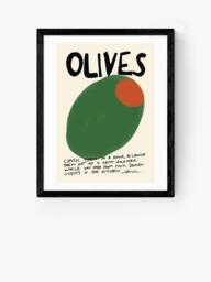 EAST END PRINTS Stephie Cardona 'Olives' Framed Print, 53.4 x 43.4cm, Black - thumbnail 1