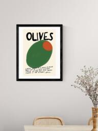 EAST END PRINTS Stephie Cardona 'Olives' Framed Print, 53.4 x 43.4cm, Black - thumbnail 2