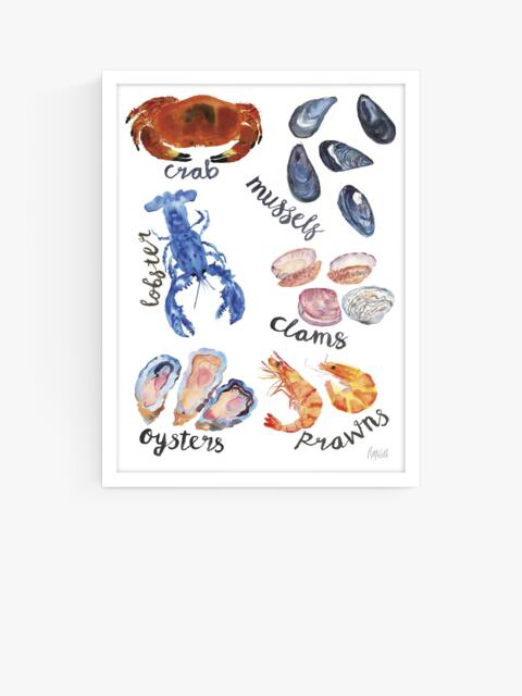 John Lewis Rosie Webb 'Fruits De Mer' Framed Print, 42 x 32cm, Red/Blue - image 1