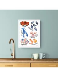 John Lewis Rosie Webb 'Fruits De Mer' Framed Print, 42 x 32cm, Red/Blue - thumbnail 2