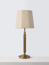 John Lewis Winchester Metal Base Table Lamp, Antique Brass - thumbnail 2