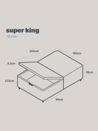 Silentnight Non-Sprung Upholstered Half Ottoman Divan Base, Super King Size - thumbnail 5