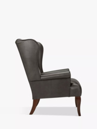 John Lewis Shaftesbury Leather Wing Chair, Dark Leg - thumbnail 5