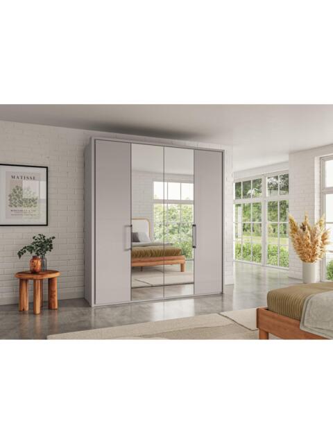 John Lewis Osaka 2m Bi-Fold Wardrobe with 2 Glass Doors & 2 Mirrored Doors - image 1