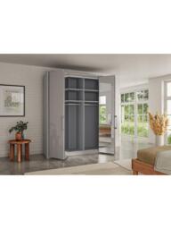 John Lewis Osaka 2m Bi-Fold Wardrobe with 2 Glass Doors & 2 Mirrored Doors - thumbnail 2