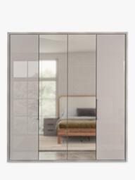 John Lewis Osaka 2m Bi-Fold Wardrobe with 2 Glass Doors & 2 Mirrored Doors - thumbnail 4