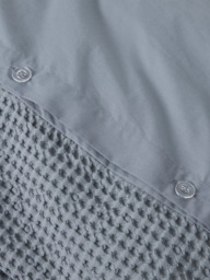 John Lewis Aurelia Pure Cotton Waffle Duvet Cover Set, Mid Blue - thumbnail 5