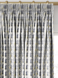 Harlequin Perspective Made to Measure Curtains or Roman Blind, Charcoal/Gold - thumbnail 2