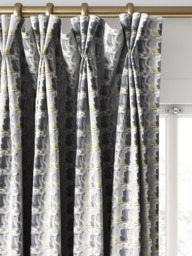 Harlequin Perspective Made to Measure Curtains or Roman Blind, Charcoal/Gold - thumbnail 6