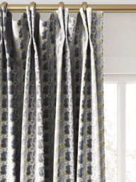 Harlequin Perspective Made to Measure Curtains or Roman Blind, Charcoal/Gold - thumbnail 4