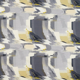 Harlequin Perspective Made to Measure Curtains or Roman Blind, Charcoal/Gold