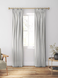 Harlequin Perspective Made to Measure Curtains or Roman Blind, Charcoal/Gold - thumbnail 3