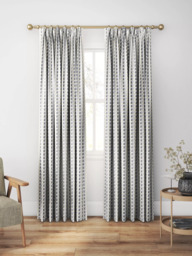 Harlequin Perspective Made to Measure Curtains or Roman Blind, Charcoal/Gold - thumbnail 5