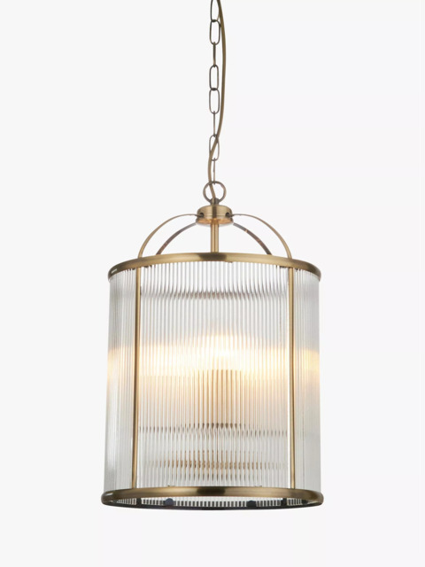 Bay Lighting Stockwell Ribbed 4 Arm Pendant Ceiling Light, Brass - image 1
