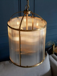 Bay Lighting Stockwell Ribbed 4 Arm Pendant Ceiling Light, Brass - thumbnail 4