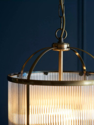 Bay Lighting Stockwell Ribbed 4 Arm Pendant Ceiling Light, Brass - thumbnail 6