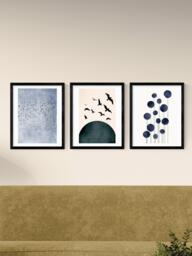 EAST END PRINTS Kubistika 'Gentle Escape' Framed Print, Set of 3, 53.4 x 43.4cm, Black - thumbnail 2