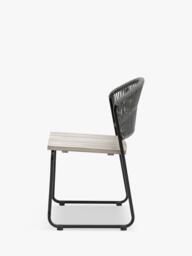 Gallery Direct Taranto 2-Seater Acacia Wood Garden Dining Chair, Set of 2, Black/Grey - thumbnail 6